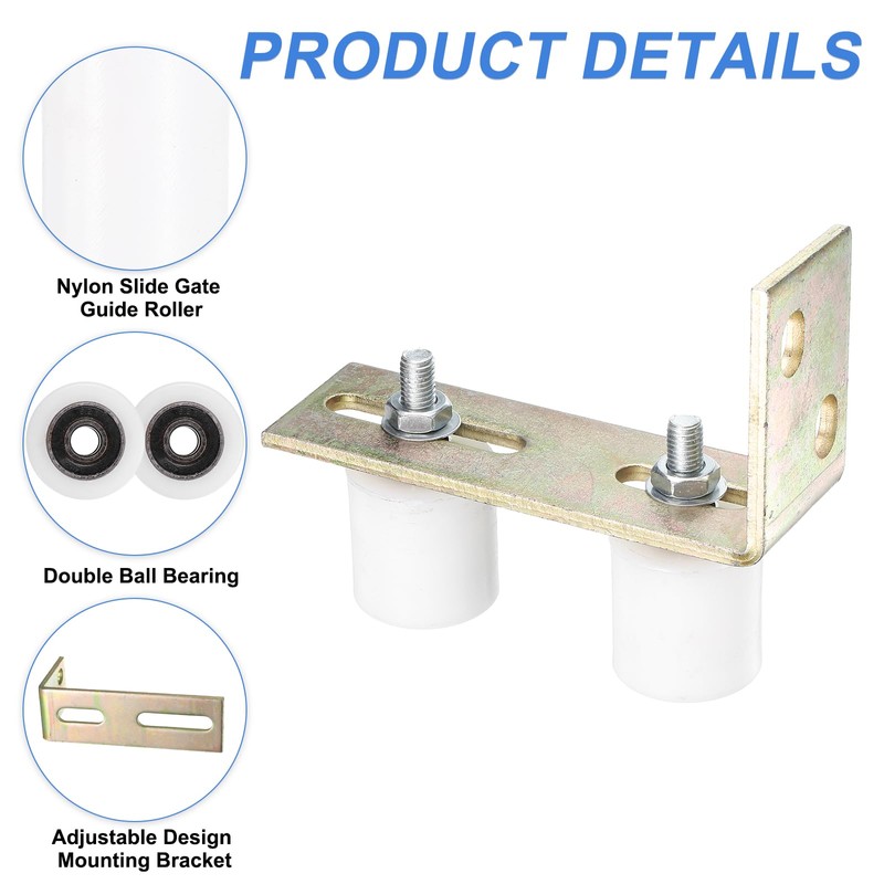 sourcing map 2Pcs Slide Gate Guide Roller, 2" Nylon Rollers