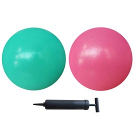 AppleRound 9-inch Pilates Ball, Pack of 2 with 1 Pump, Small Exercise Ball for Pilates, Yoga, Fitness, Physical Therapy, Stability Core Training (Turquoise & Pink)