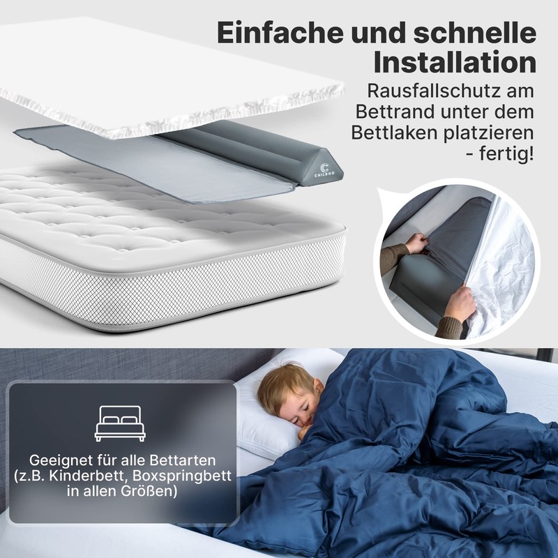 CHILDOO Fall Protection Bed Inflatable Travel [Single Pack] Bed Guard