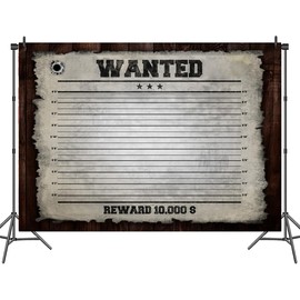 7X5ft Police Lineup Mugshot Photo Backdrop Money Reward Photography Background, Western Murder Party Jail Prison Suspect Height Chart Backdrops Photo Booth Prop Decorations Wall Decor Tablecloth