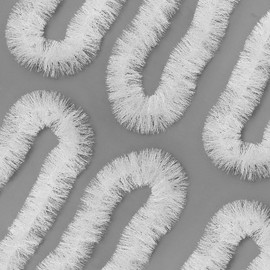 Ohiyoo 50 Feet White Tinsel Garland Christmas Foil Tinsel Garland Decoration Metallic Banner Wall Hanging Streamers for Christmas Tree Birthday Party Decorations (3.54" x 50', White)