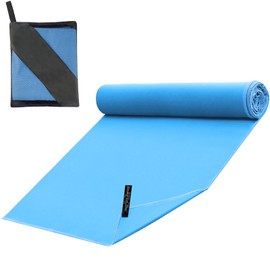 速乾タオル 髪 バスタオル 柔らかな肌触り 超吸水 スポーツタオル メンズ マイクロファイバー プール用 軽量 ジュニア マルチユース ジム ゴルフ 野球 水泳 ヨガ (バスタオル(60×120cm)－ブルー)