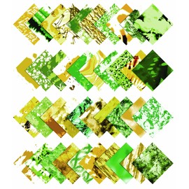 Soimoi 40Pcs Tie Dye Print Cotton Precut Fabrics for Quilting Craft Strips 2.5x42inches Jelly Roll - Green