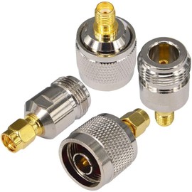 BOOBRIE 4pcs N Connector to SMA Kit N Female to SMA Female Adapter SMA to N Type Antenna Connector CB Radio Antenna, WiFi Antenna, N to SMA Antenna for Wireless Router