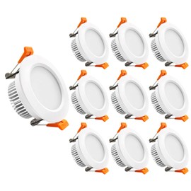 3 Inch LED Recessed Lighting Dimmable Downlight, 5W(40W Halogen Equivalent), 3000K Warm White, CRI80, LED Ceiling Light with LED Driver (10 Pack)