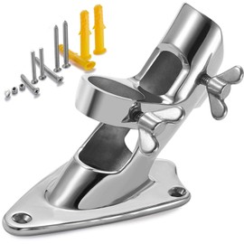 ZOMCHAIN Flag Pole Bracket, Flag Pole Holder - Polished, 316 Marine Grade Stainless Steel, Heavy Duty for 1in Flag Pole Mount - 2 Positions
