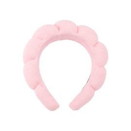 GroveEss Sponge Spa Headband,Cute Makeup Skincare Soft Fabric Hair Band,Terry Towel Cloth Headband for Face Washing, Makeup Removal Shower Facial Mask Yoga Sports(Pink)