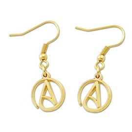 Circle A for Atheist Earrings - [1/2" Diameter], One_Size, Metal