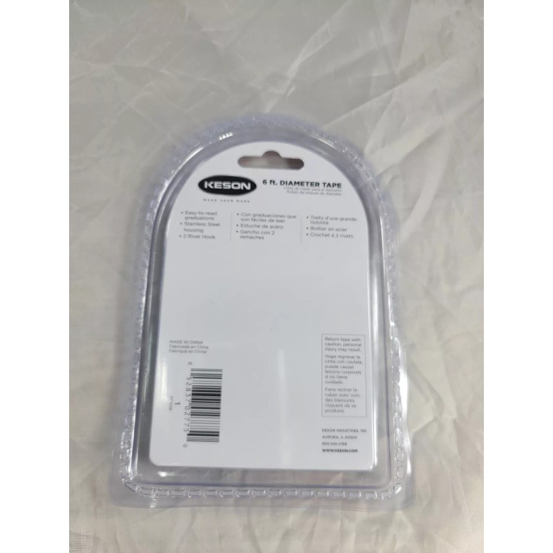 Keson 6 Ft Wrap-A-Round Pipe Outside Diameter Measuring OD Tape,