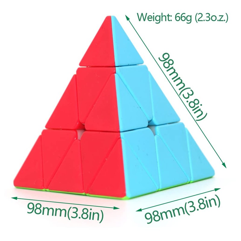 TANCH Pyramid Speed Cube Stickerless Triangle Magic Cube Puzzle Toy