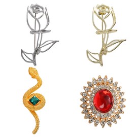 FAIRYGATE Brooches Vintage Ladies Brooches Set Ladies Brooches UK Statement Large Pave Wedding Bridal Crystal Fashion Vintage Art Deco Style Scarf Brooch Pin for Women Silver Gold Accessories B7720