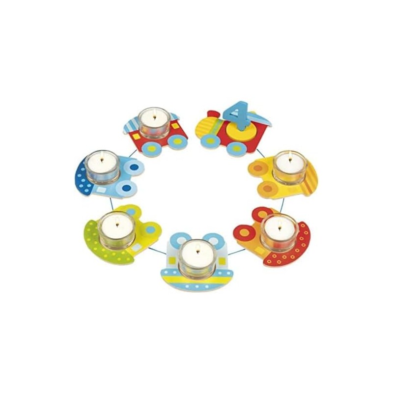 goki 60727 Birthday Train with Tea Lights, Colourful, 72 cm