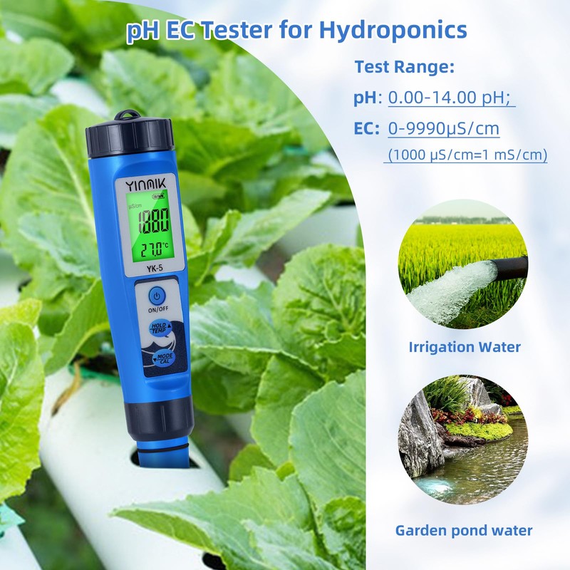 Digital pH Salt Tester, YINMIK Salinity Meter for Pool, 5