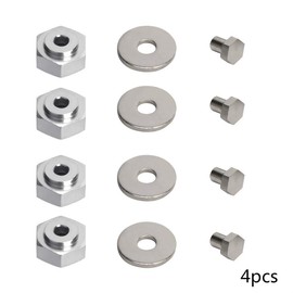4PCS Aluminum Alloy 12mm Turn to 17mm Wheel Hex Drive Hub Adapter for 1/10 RC Model Car(Silver)