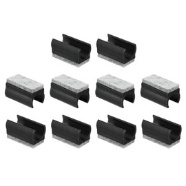 sourcing map 10 Pcs Chair Legs Tips Caps with Felt Pads, U Shaped Chair Tube Floor Protectors, Furniture Protector Feet Glides, Fitting 19mm Metal Tube Legs, Black, Gray Pad