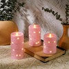 Fanzir Rose Pink Flameless Candles with String Lights Battery Operated