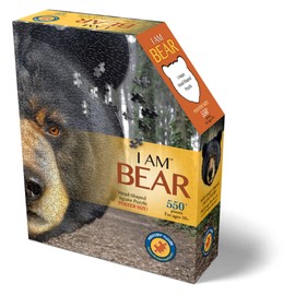 Madd Capp Puzzles - I AM Bear - 550 Pieces - Animal Shaped Jigsaw Puzzle, 27inx26in, Black