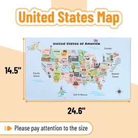 Mr. Pen- United States Map for Kids, 14.5”x 24.6”, US Map for Kids Learning, Back to School Supplies