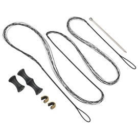 PATIKIL 162cm Bow String Replacement, Archery Bowstrings Accessories 12 Strands Bowstring with Finger Guard & 2 Brass Nock Points for Traditional Recurve Longbow, Black