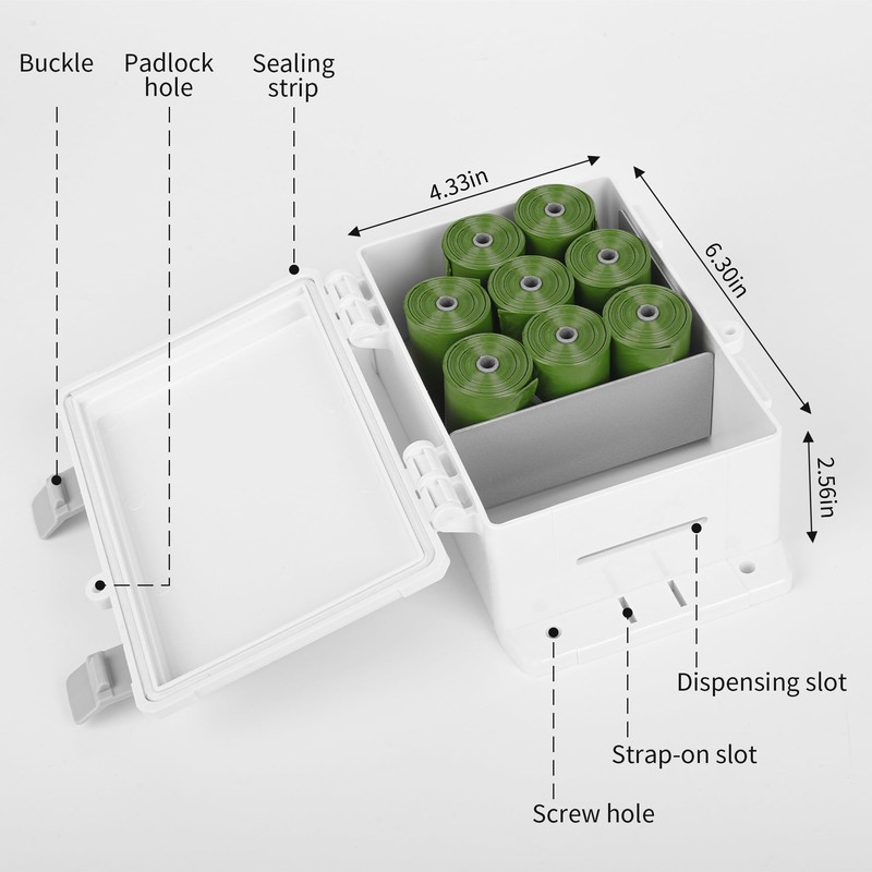 Dog Poop Bag Dispenser, Waterproof Outdoor Dog Bag Dispenser Holds