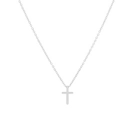 Fviswiak Gold Cross Necklace for Women 14K Gold Plated/Silver Layered Cross Necklace Dainty Tiny Sideway Gold Cross Pendant Choker Necklace Trendy Jewelry Gifts for Women (Silver - Tiny Cross)