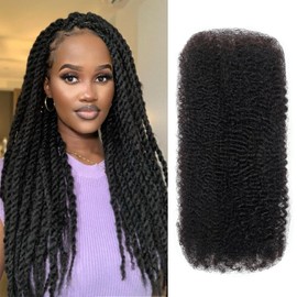 Beauty Youth Afro Kinkys Bulk Human Hair(22 Inch), Braiding Hair for Dreadlocks, Loc Repair, Twists, Dreadlock Extensions, 35g Per Pack Black
