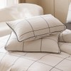 CLOTHKNOW Plaid Queen Size Comforter Set 3Pcs White Black Bedding