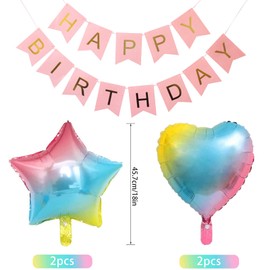 3rd Birthday Decorations for Girls Gradient color Age 3 Birthday Balloons with Happy Birthday Banner for Baby showers Third Birthday Party Supplies for Girls Boys (3rd-Birthday)
