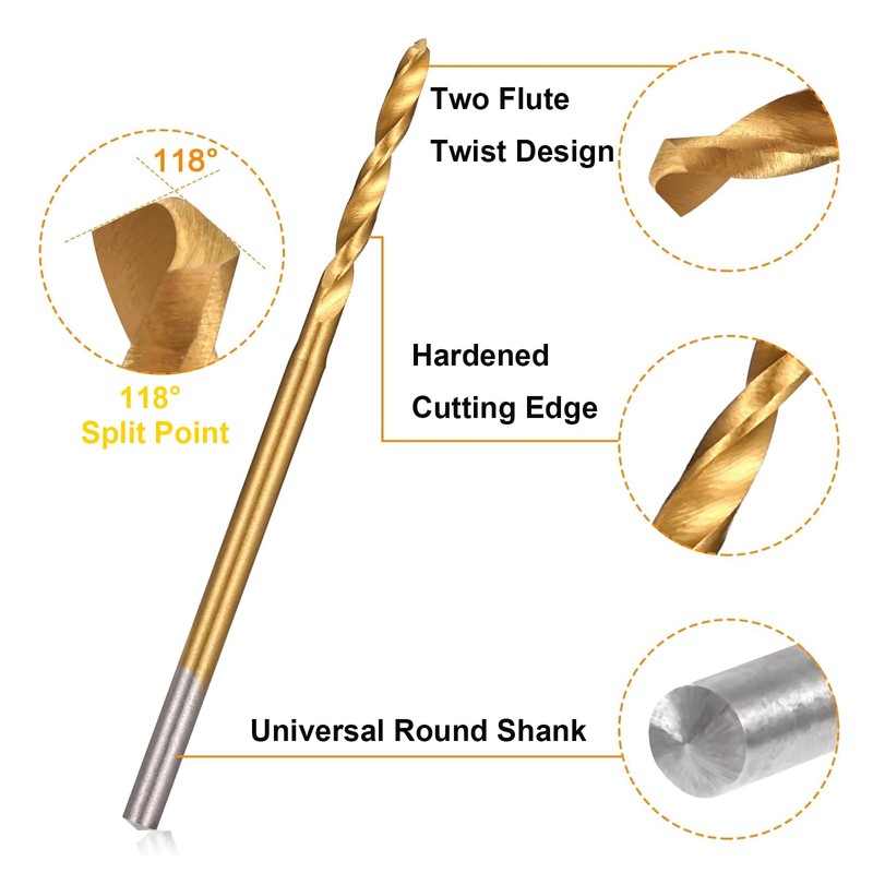 KOZTOL 10Pcs Mini Twist Drill Bit Set, Micro Engraving Drill
