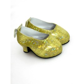 Kennedy and Friends 18 Inch Doll Shoes- Yellow Princess High Heels Fits Kennedy and Friends 18”Dolls