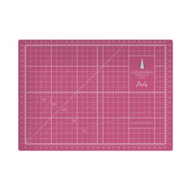 Cathedral Products A4 Double-Sided Self-Healing Cutting Mat | 3mm Thick | Metric and Imperial Grids | Pink