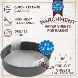 Parchment Paper Sheets for Baking: Oven Safe Parchment Paper, Brown Parchment Sheets, Bakery Quality Baking Paper for Perfect Results, High Temperature, Cooking Sheets, 24 Count, 9 Inch Square