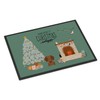 Caroline's Treasures CK7693MAT Red Brown Dachshund Christmas Everyone Doormat 18x27