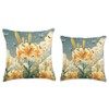 Spider Lily Flower Blooming With Bees Around Graphic Throw Pillow