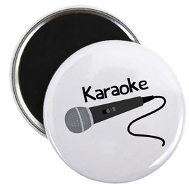 CafePress Karaoke Mic Magnets 2.25" Round Magnet, Refrigerator Magnet