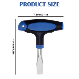 T Handle 12mm Large Flat Head Screwdriver, Ergonomic Handle Flathead Screwdriver, Easy to Use for Film Sets (Blue & Black)