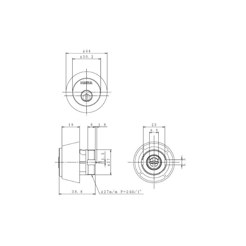 Kaba-Ace Replacement Cylinder 3238 Gold Color (For MIWA LD, BH)