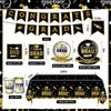 Graduation Party Decorations Class of 2025, Disposable Grad Tableware Kit,