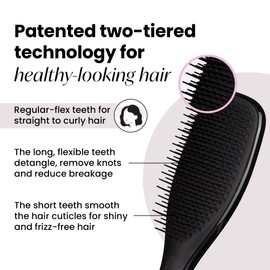 TANGLE TEEZER Tangle Teezer Ultimate Detangler Hairbrush for Wet & Dry Hair, Eliminates Knots & Reduces Breakage for All Hair Types, Liquorice Black
