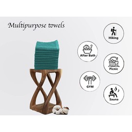 DARWEN STAR Luxury Flannel Face Cloth Set 30 x 30 cm, 100% Ring Spun Cotton Premium Washcloth, Soft Feel Fingertip Towel (Teal, 6)