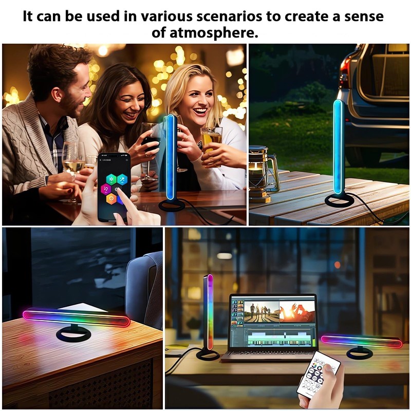 LLdshun RGB Light Bar for Desk 2 Pack, USB Powered