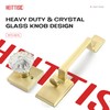 Heittis Entry Door Handles with Deadbolt Set,Gold Square Front Glass
