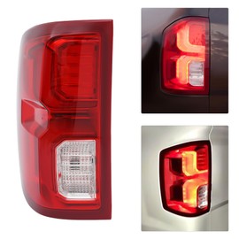 WsrrLun LED Tail Light Assembly for Chevy Silverado 1500 High Country | LTZ 2016 2017 2018 Left Driver Side Rear Tail Lamp Replacement Clear&Red Lens Grey Housing 84288718 (Left Driver Side)