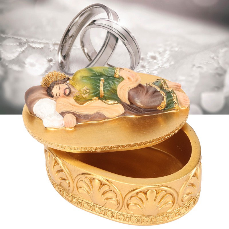 Saint Joseph Jewelry Box Resin Exquisite Workmanship Sleeping Saint Joseph