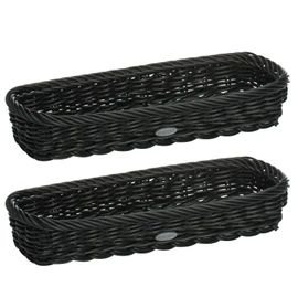 Westmark Set of 2 Cutlery Baskets Suitable for Hotel and Catering Rectangular 28 x 11 x 5 cm Synthetic Fibre Saleen Edition Black 020169191E3