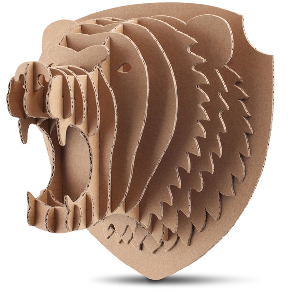 Cottify Bear Trophy Head 3D Cardboard Puzzle – Fun 3D