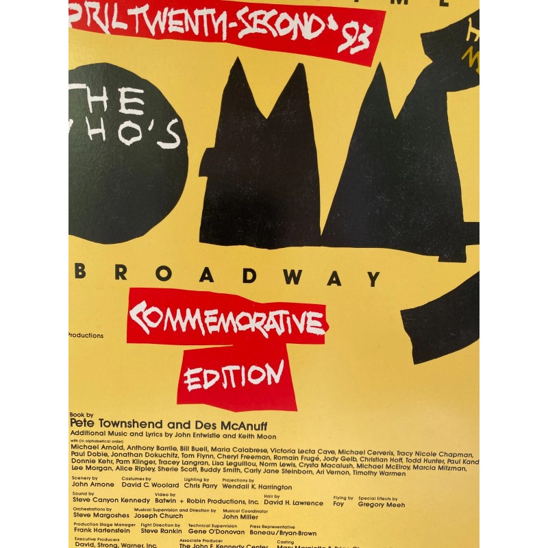TOMMY The Who's 1993 Broadway Poster Opening Night Commemorative Edition