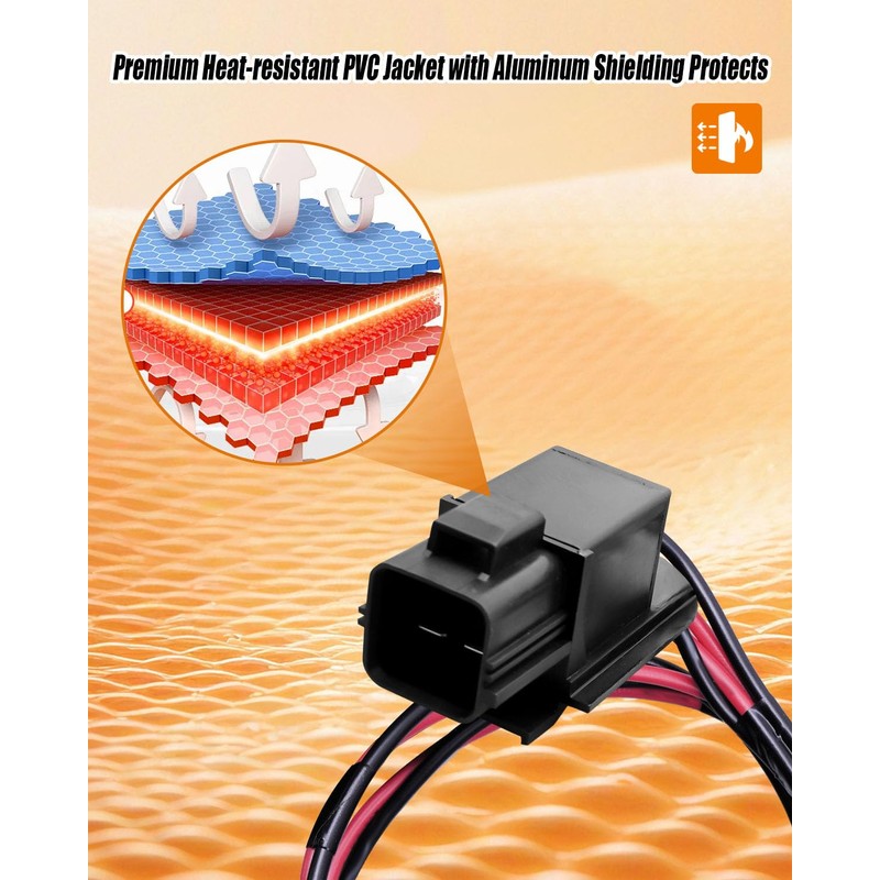 AUGREX Engine Cooling Fan Motor Wiring Harness Fit for Dodge