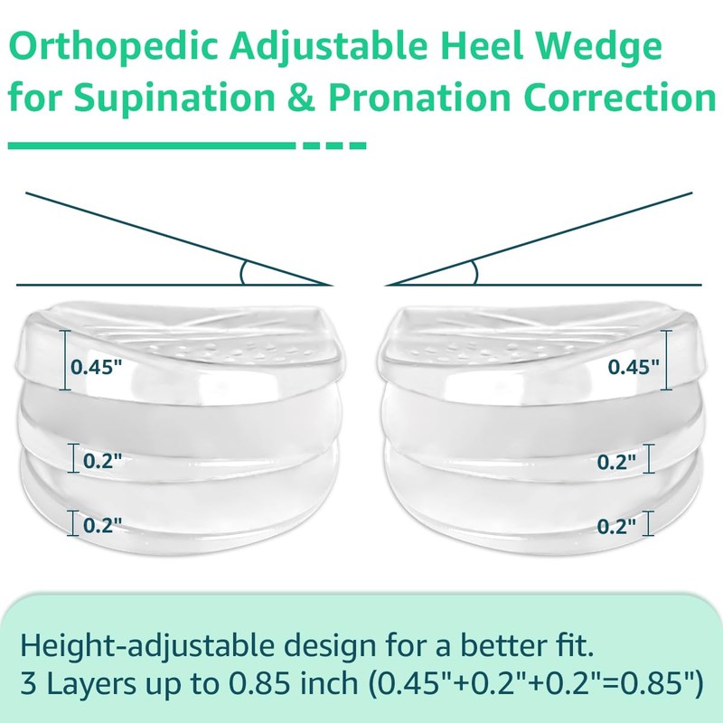 Skyfoot 3 Layers Adjustable Heel Wedge Inserts for Supination &