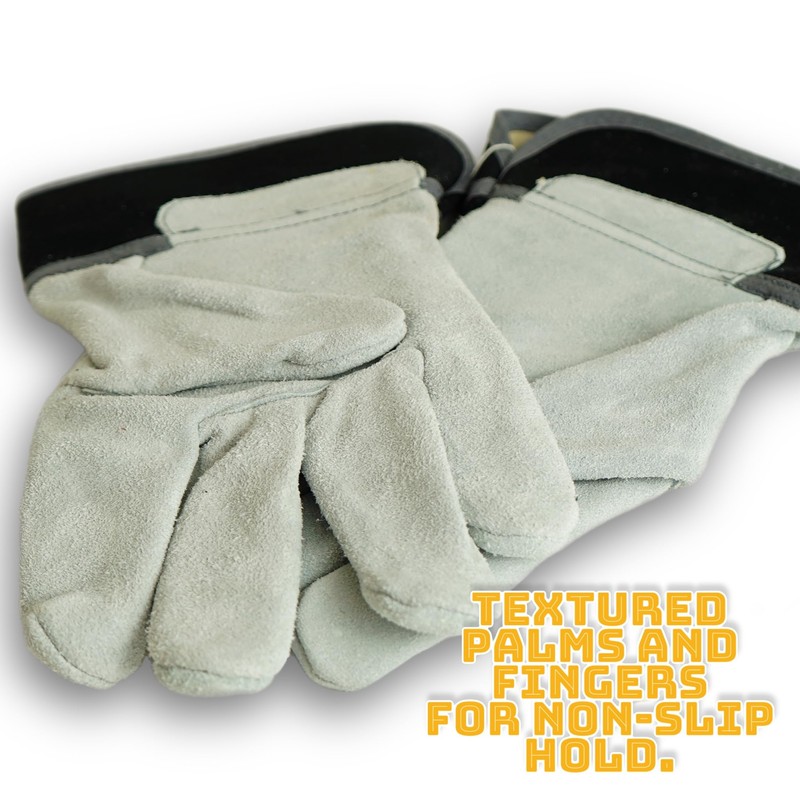 Nozzy Workzone Mens Heavy Duty Leather Gloves - Gardening Work